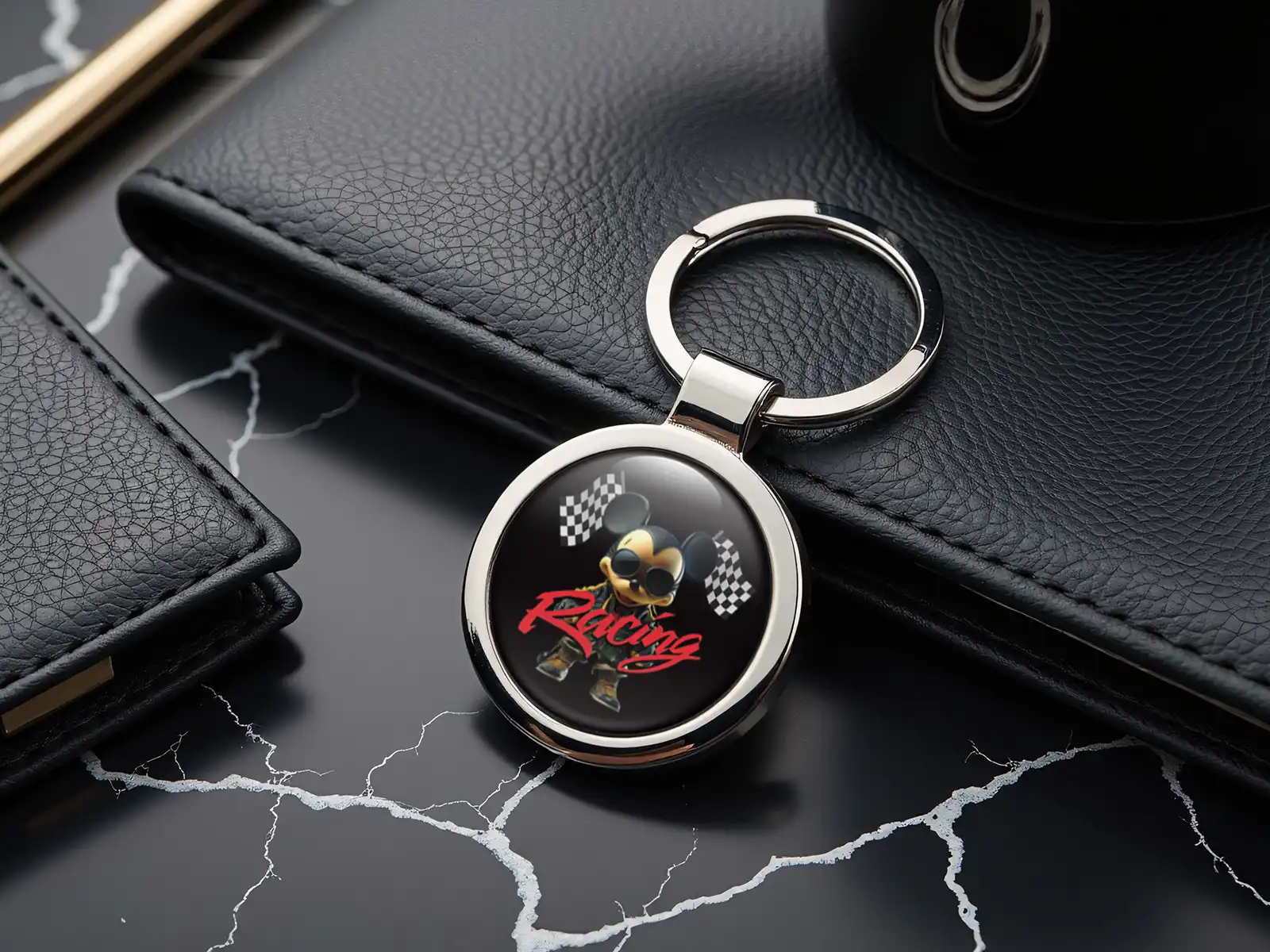Designer Keyring Tag Metallic Style Force